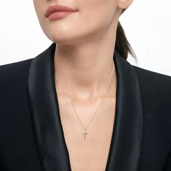 Leaf Jewelry Halskette Kreuz, 14 K Gelbgold Kostenlose Rückgabe