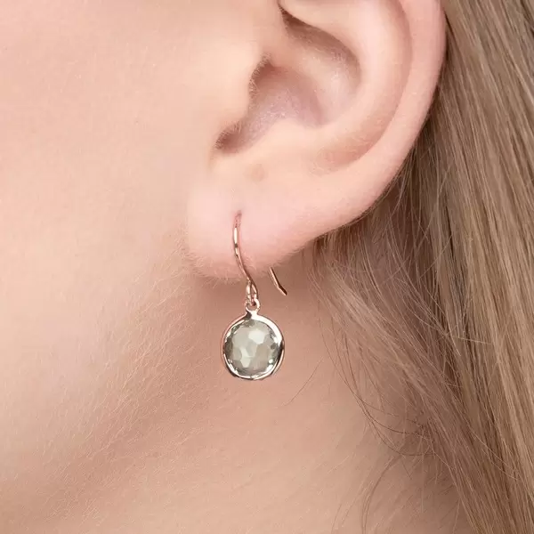 Leaf Jewelry Ohrringe Grüner Amethyst, 14 K Rosegold Bis zu 50% Rabatt