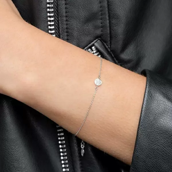 Leaf Jewelry Armkette Pavé mit Diamanten, 18 K Weißgold Nur für heute