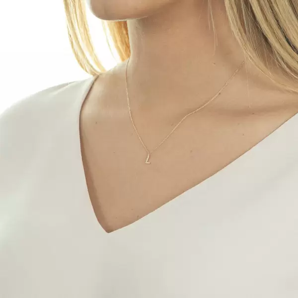 Leaf Jewelry Halskette Letter "L", 14 K Rosegold mit Diamanten Bis zu 55% Rabatt