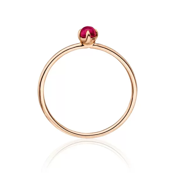 Leaf Jewelry Ring Cabochon, 14 K Roségold, Rubin, Gr.50 50% Rabatt mit kostenlosem Versand