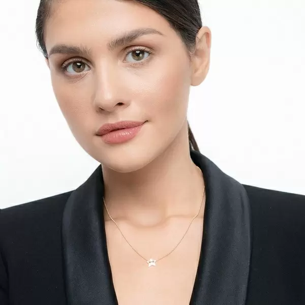 Leaf Jewelry Halskette Star, 14 K Gelbgold Kostenloser Versand international