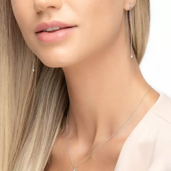 Leaf Jewelry Ohrringe Pure Ball Chain, 14 K Weißgold Begrenzt auf 3 Tage