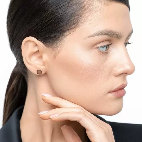 Leaf Jewelry Ohrstecker Disc 8 mm, 14 K Rosegold Im Verkauf