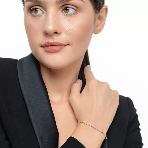 Leaf Jewelry Armband Bar, 18K Rosegold, Diamanten Online