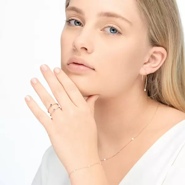 Leaf Jewelry Creole Pure M Diamant 18 K Roségold Hotsell