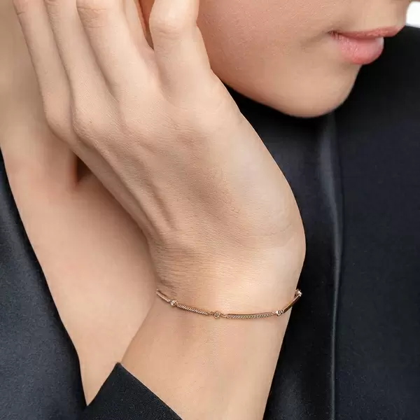 Leaf Jewelry Armband Bar, 18K Gelbgold, Diamanten Fabrik Onlineshop