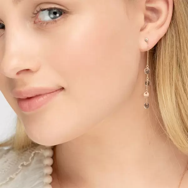 Leaf Jewelry Ohrringe Platelet Kette, 14 K Rosegold Fabrikpreis