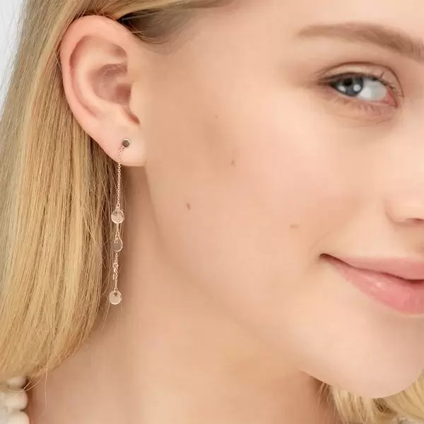 Leaf Jewelry Ohrringe Platelet Kette, 14 K Rosegold Fabrikpreis