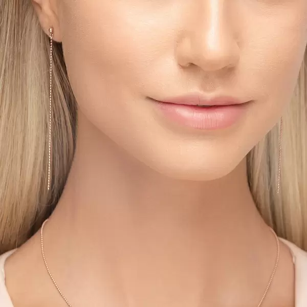 Leaf Jewelry Ohrringe Ball Chain, 14 K Rosegold Rabatt