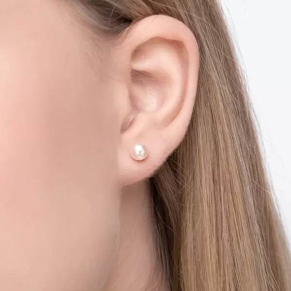 Leaf Jewelry Ohrstecker Perle, 6mm, 14 K Rosegold Günstig kaufen
