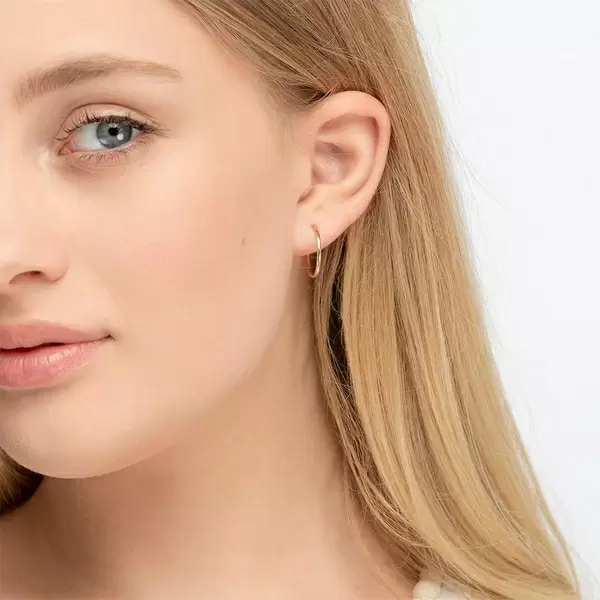 Leaf Jewelry Creole Rund S, 15mm, 14 K Rosegold Flash Sale