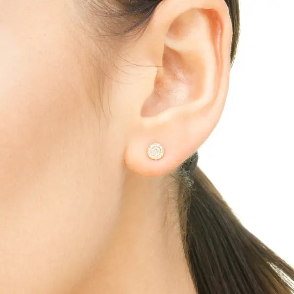 Leaf Jewelry Ohrringe Pavé mit Diamanten, 18 K Gelbgold Weihnachtsangebot