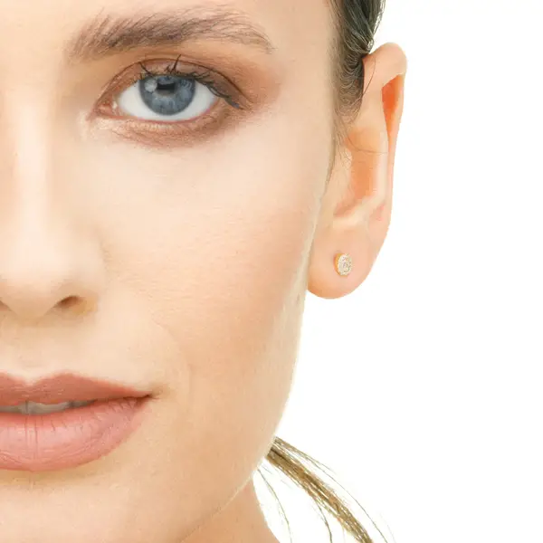 Leaf Jewelry Ohrringe Pavé mit Diamanten, 18 K Gelbgold Weihnachtsangebot