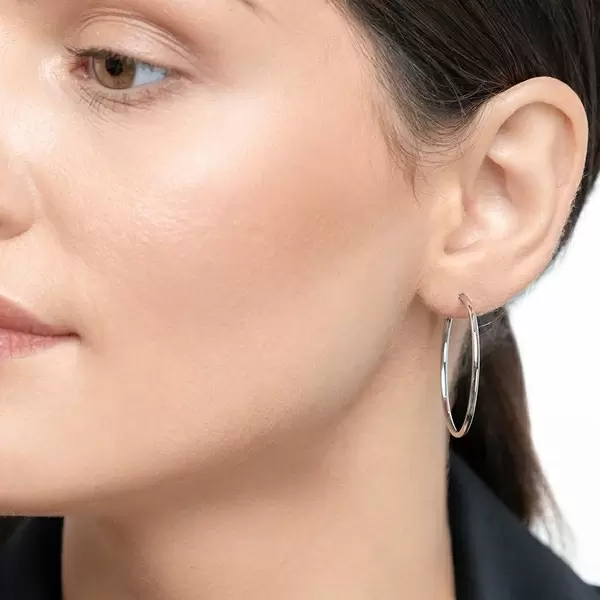 Leaf Jewelry Creole Rund M, 30mm, 14 K Weissgold Osterangebot