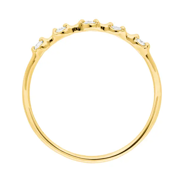 Leaf Jewelry Ring mit 5 Diamanten, 14K Gelbgold Vatertagsangebot