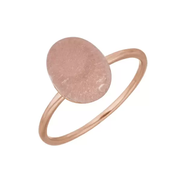 Leaf Jewelry Ring Cabochon II, 14 K Rosegold, Rosenquarz Top Angebot