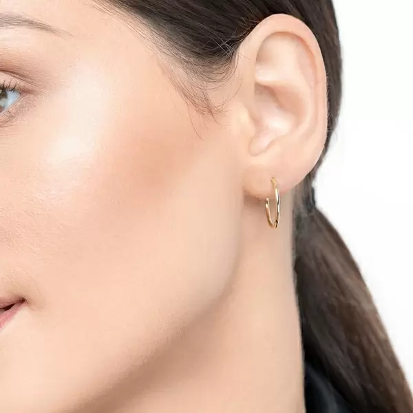 Leaf Jewelry Creole Rund S, 15mm, 14 K Gelbgold Online Outlet