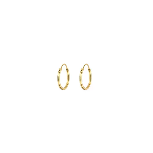 Leaf Jewelry Creole Rund S, 15mm, 14 K Gelbgold Online Outlet