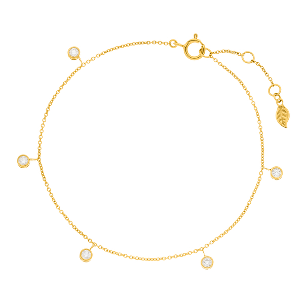 Leaf Jewelry Armkette "my first diamond" Charms, 14 K Gelbgold Leaf Jewelry Armkette "my first diamond" Charms, 14 K Gelbgold