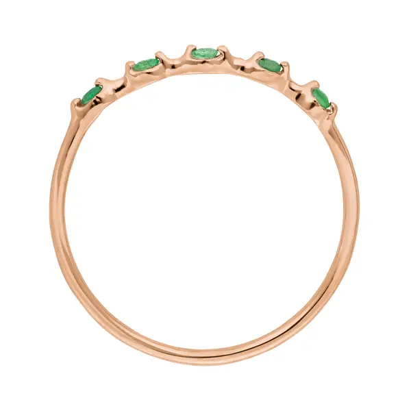 Leaf Jewelry Ring mit 5 Smaragden, 14K Rosegold Tägliche Deals