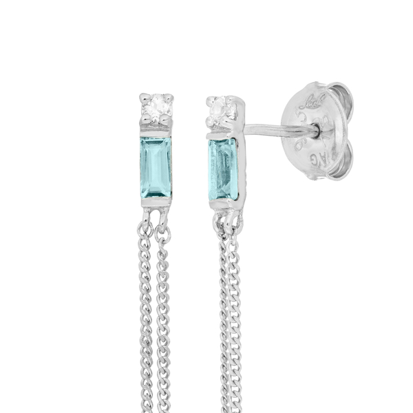 Leaf Jewelry Ohrhänger Glamour, Blue/White Topas, 925 Sterlingsilber Sonderangebote