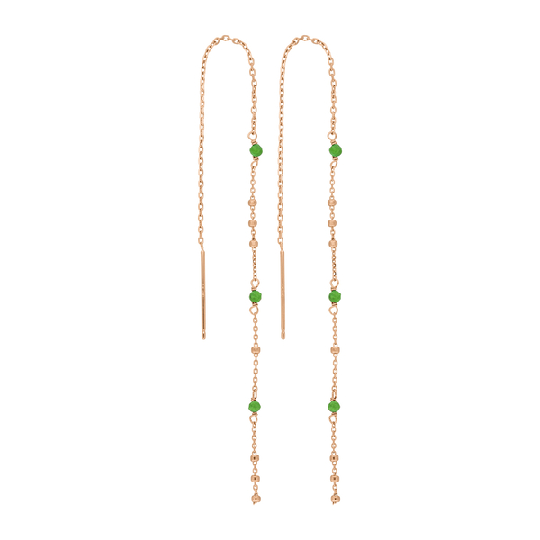 Leaf Jewelry Ohrhänger Flying Gems, Grüner Achat, 18 K Rosegold vergoldet Leaf Jewelry Ohrhänger Flying Gems, Grüner Achat, 18 K Rosegold vergoldet