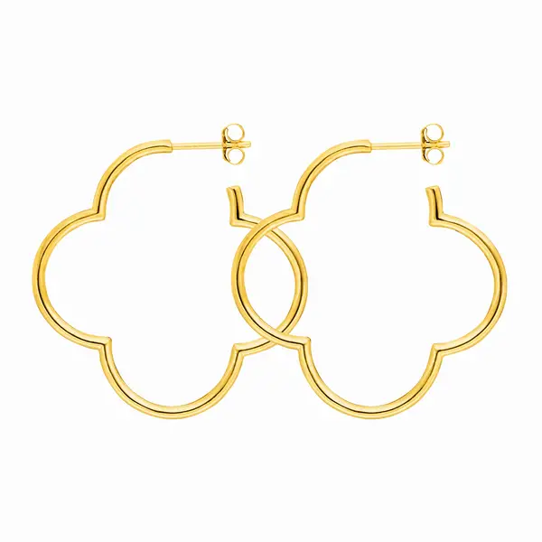 Leaf Jewelry Creole Kleeblatt, 40mm, 14 K Gelbgold Leaf Jewelry Creole Kleeblatt, 40mm, 14 K Gelbgold