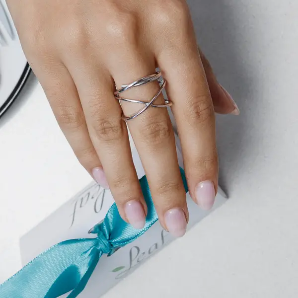 Leaf Jewelry Ring "Tupe", 925 Sterlingsilber Neueste Stile