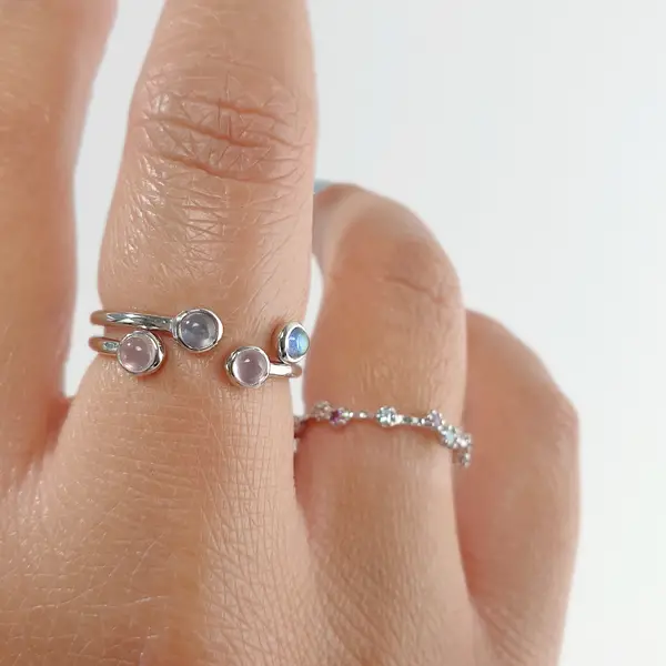 Leaf Jewelry Silber Open Ring, Labradorit Letzte 2 Tage