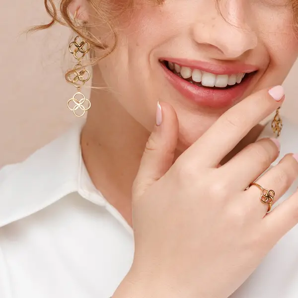 Leaf Jewelry Ohrhänger Clover Charm, 18 K Rosegold vergoldet Bis zu 65% Rabatt