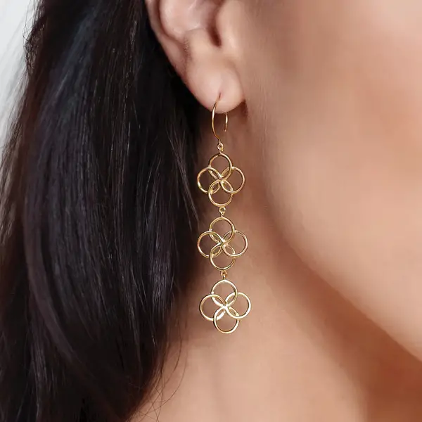 Leaf Jewelry Ohrhänger Clover Charm, 18 K Rosegold vergoldet Bis zu 65% Rabatt