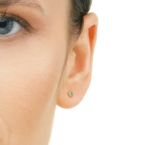 Leaf Jewelry Ohrstecker Smaragd, 14K Rosegold Nur für heute