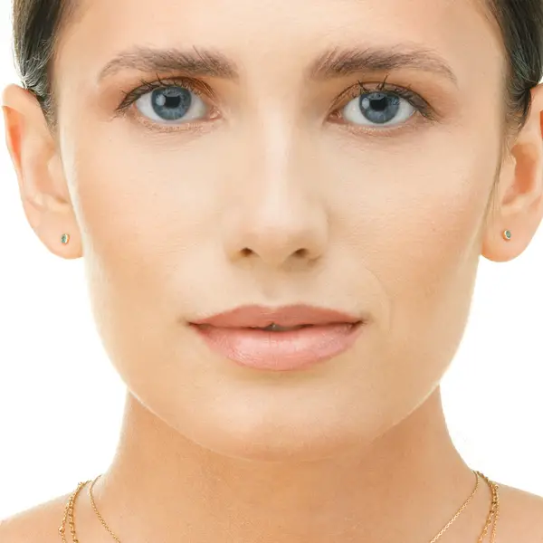 Leaf Jewelry Ohrstecker Smaragd, 14K Rosegold Nur für heute