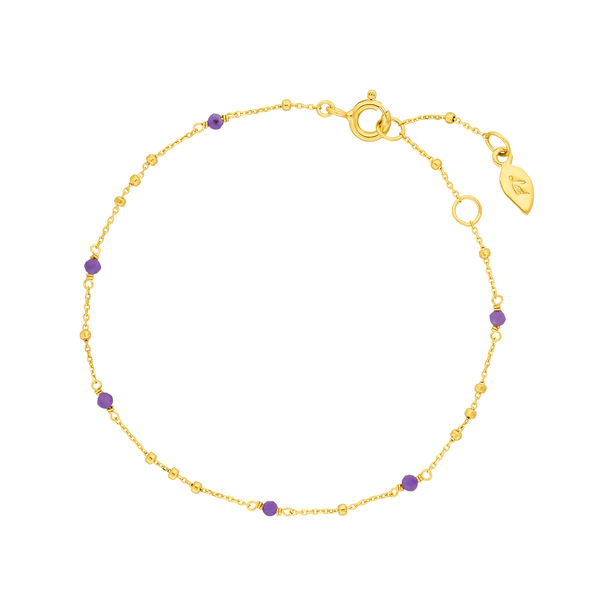 Leaf Jewelry Armkette Flying Gems, Amethyst, 18 K Gelbgold vergoldet