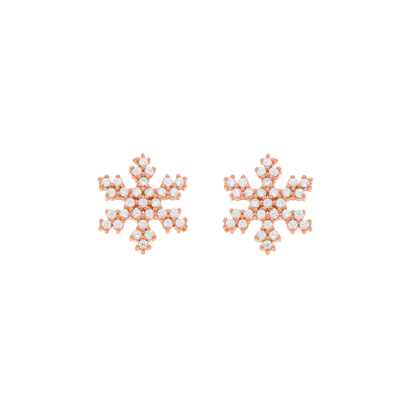 Leaf Jewelry Ohrstecker Snowflake, 18 K Rosegold vergoldet Super Rabatt
