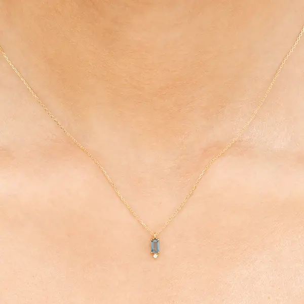 Leaf Jewelry Halskette London Blue Topas, 14K Gelbgold 50% Rabatt mit kostenlosem Versand