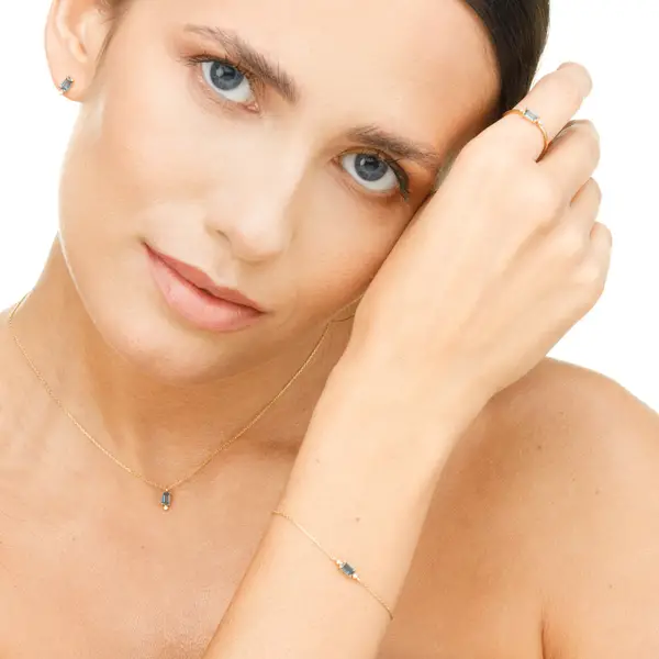 Leaf Jewelry Halskette London Blue Topas, 14K Gelbgold 50% Rabatt mit kostenlosem Versand