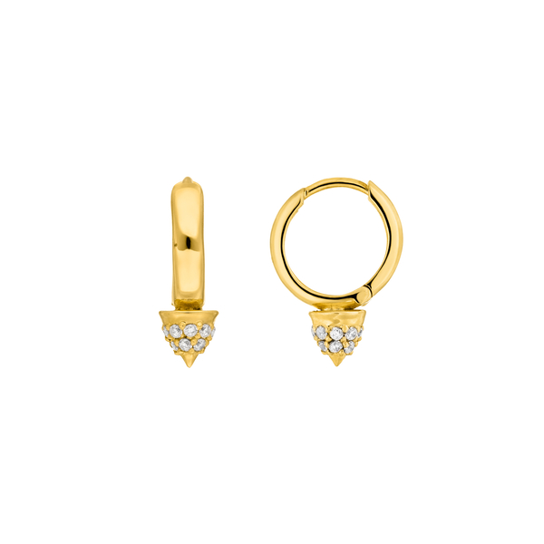 Leaf Jewelry Mini Creole Single Stud, 18 K Gelbgold vergoldet Kostenloser Versand international