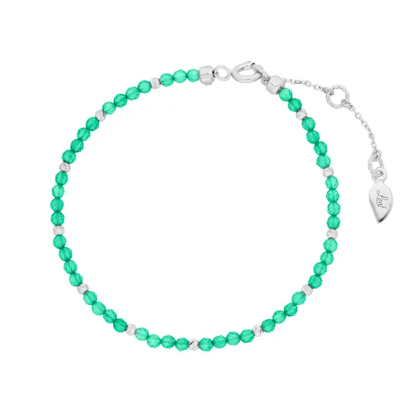 Leaf Jewelry Armkette Serenity, Grüner Achat, 925 Sterlingsilber Leaf Jewelry Armkette Serenity, Grüner Achat, 925 Sterlingsilber