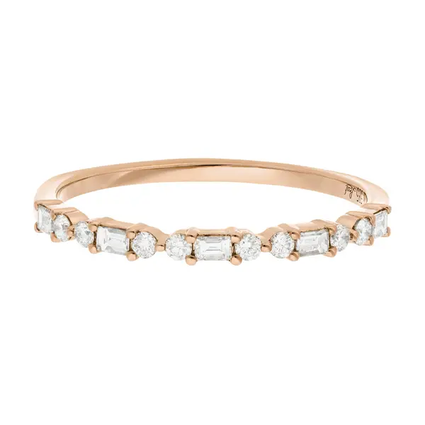 Leaf Jewelry Ring mit Baguette Diamanten, 14K Rosegold 2025