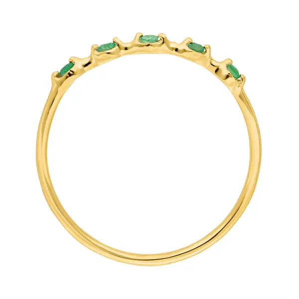 Leaf Jewelry Ring mit 5 Smaragden, 14K Gelbgold Online