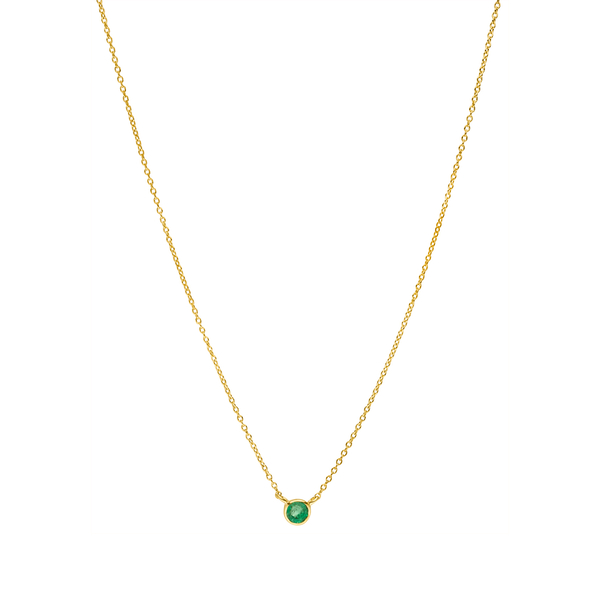 Leaf Jewelry Halskette Smaragd, 14K Gelbgold Verkauf