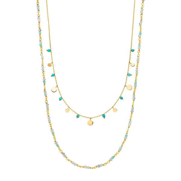 Leaf Jewelry Silber Necklace Set "Ocean Dream", Gelbgold Leaf Jewelry Silber Necklace Set "Ocean Dream", Gelbgold