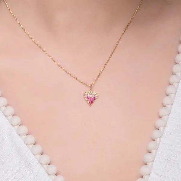 Leaf Jewelry Halskette Pink Valentine, 18 K Gelbgold vergoldet Fabrikverkauf