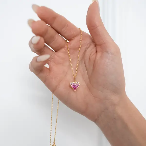 Leaf Jewelry Halskette Pink Valentine, 18 K Gelbgold vergoldet Fabrikverkauf