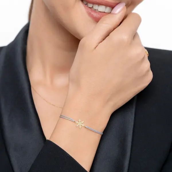 Leaf Jewelry Glücksarmband Snowflake, 18 K Gelbgold vergoldet, Beige Meist gekauft