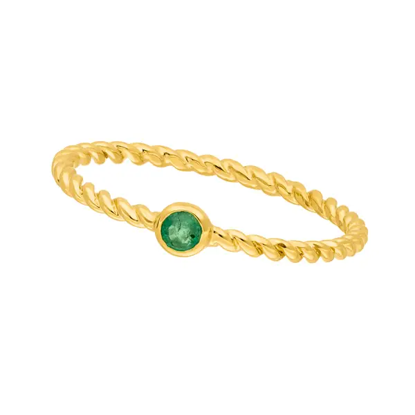 Leaf Jewelry Ring Twist Smaragd, 14K Gelbgold Kostenloser Versand