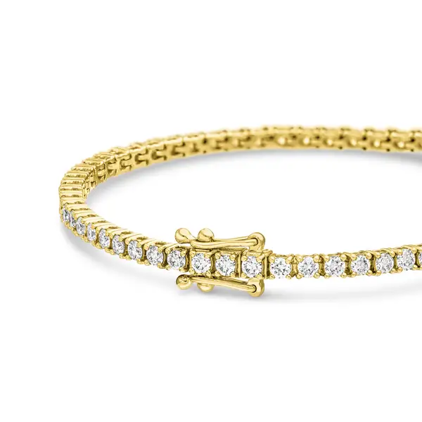 Leaf Jewelry Tennisarmband mit Diamanten, Gelbgold, 3.42ct, 17.0cm Limitierter Zeitrabatt