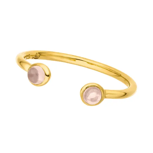 Leaf Jewelry Silber Open Ring, Rosenquarz, Gelbgold Leaf Jewelry Silber Open Ring, Rosenquarz, Gelbgold